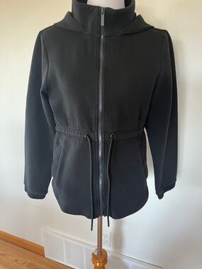 Varley blackZip-Front Hooded Jacket with Drawstring Waist size L